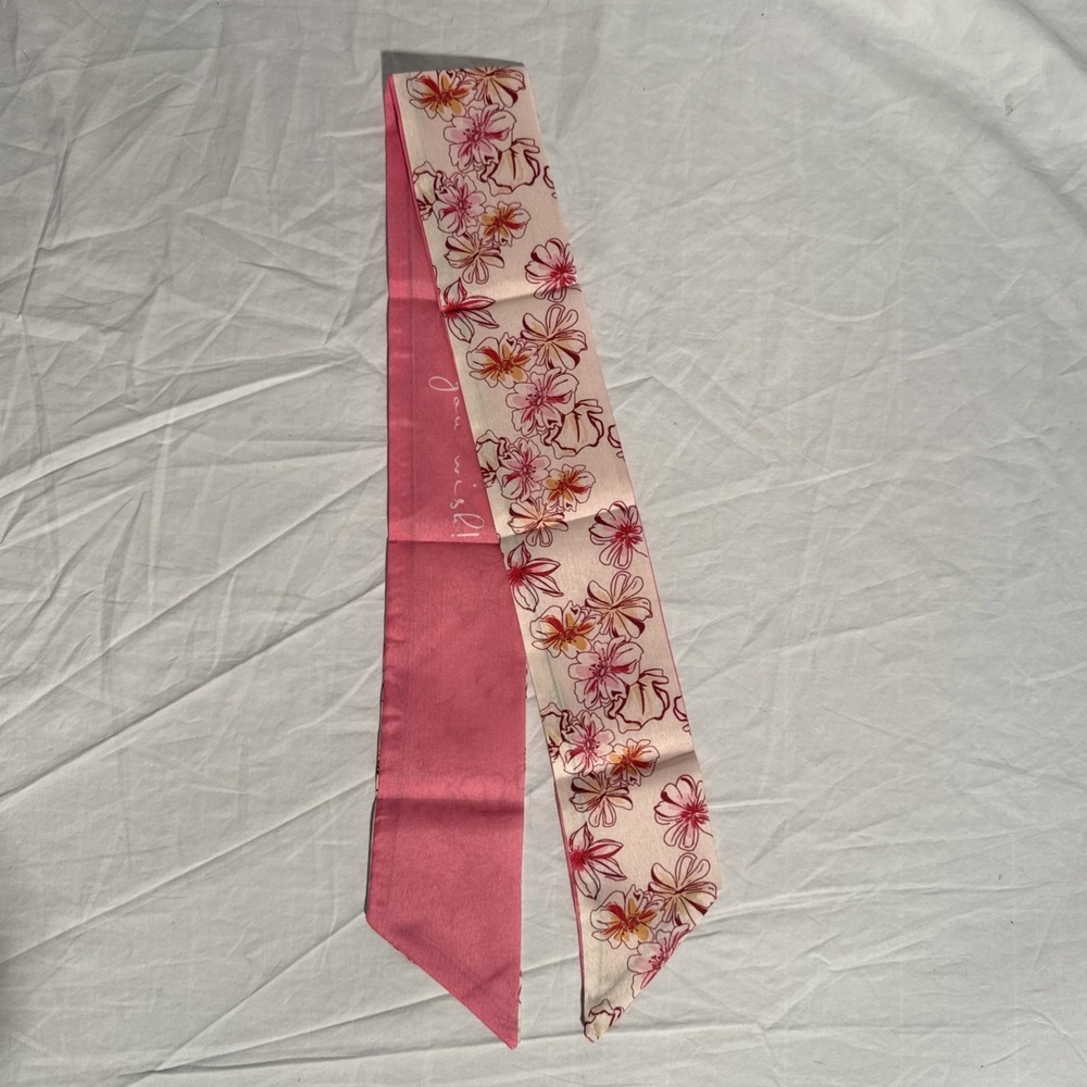 Pink and Golden Flowers Ladies Purse Hair Scarf With Message On Back New
